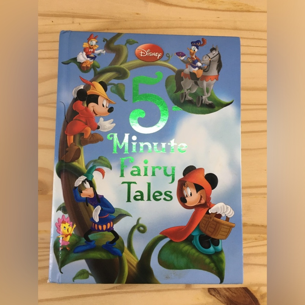 Disney 5-Minute Fairy Tales Hardcover Book Mickey Minnie Donald Goofy 2013 kids